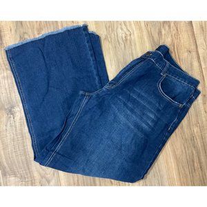 Women's Midiross 3XL Raw Hem Mid Waist Straight Leg Stretch Jeans